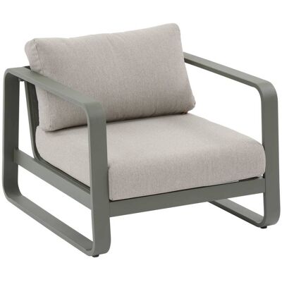 Fauteuil de salon jardin DOMILLY Beige / Vert laurier Aluminium traité époxy, Oléfine Hespéride - Publicité Fauteuil de salon jardin DOMILLY Beige / Vert laurier Aluminium traité époxy, Oléfine Hespéride - Publicité