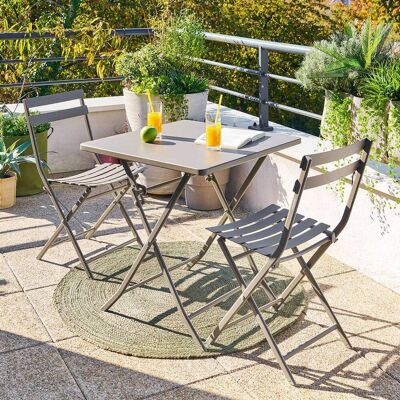 Table de jardin pliante carrée GREENSBORO Café 2 places - Acier traité époxy, Traitement anti-rouille renforcé Hespéride - Publicité Table de jardin pliante carrée GREENSBORO Café 2 places - Acier traité époxy, Traitement anti-rouille renforcé Hespéride - Publicité
