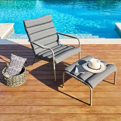 Fauteuil relax de jardin SOLANI Café Acier traité époxy, Traitement anti-rouille renforcé, Texaline Hespéride - Publicité Fauteuil relax de jardin SOLANI Café Acier traité époxy, Traitement anti-rouille renforcé, Texaline Hespéride - Publicité