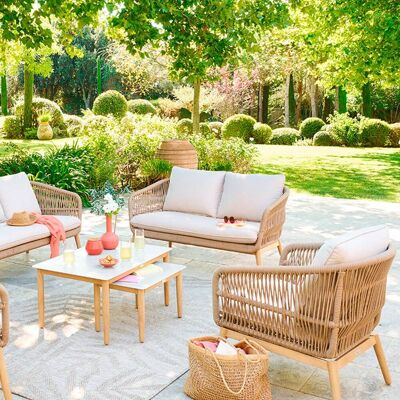 Canapé de jardin ORISSA Taupe 2 places - Polyester, Acier Hespéride - Publicité Canapé de jardin ORISSA Taupe 2 places - Polyester, Acier Hespéride - Publicité