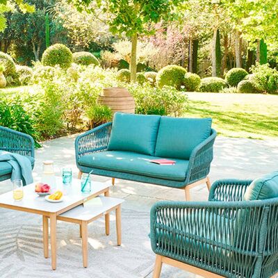 Canapé de jardin ORISSA Vert olive 2 places - Polyester, Acier Hespéride - Publicité Canapé de jardin ORISSA Vert olive 2 places - Polyester, Acier Hespéride - Publicité