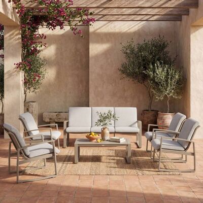 Fauteuil de salon jardin BOREANE Café Aluminium traité époxy, Texaline Hespéride - Publicité Fauteuil de salon jardin BOREANE Café Aluminium traité époxy, Texaline Hespéride - Publicité