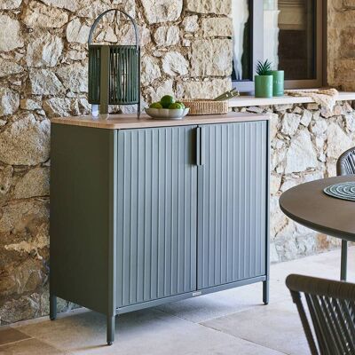 Buffet de jardin IRONIA Vert Laurier 90 x 45 86 cm - Acier galvanisé, Traitement antirouille renforcé Hespéride - Publicité Buffet de jardin IRONIA Vert Laurier 90 x 45 86 cm - Acier galvanisé, Traitement antirouille renforcé Hespéride - Publicité