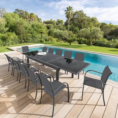 Table de jardin extensible PIAZZA Anthracite   Graphite 10