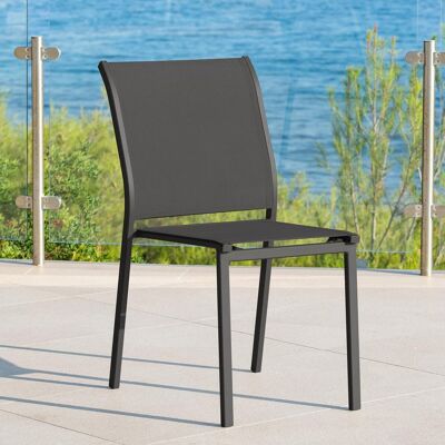 Chaise de jardin empilable ESSENTIA Anthracite   Graphite Aluminium