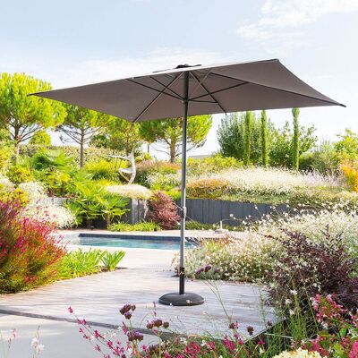 Parasol droit rectangulaire inclinable LOOMPA Ardoise 3 x 2 m