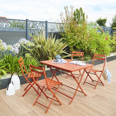 Table de jardin pliante rectangulaire GREENSBORO Ambre 4 places -