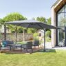 Parasol déporté rectangulaire inclinable ÉLÉA Ardoise 4 x 3 m - Aluminium, Polyester Hespéride