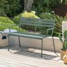 Banc de jardin GREENSBORO Vert olive Acier traité époxy, Traitement antirouille renforcé Hespéride