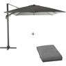 Parasol déporté ÉLÉA Ardoise + Toile de rechange 4 x 3 m - Aluminium traité époxy Hespéride