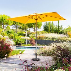 Parasol droit rectangulaire inclinable LOOMPA Jaune moutarde 3 x 2