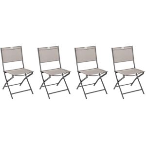 Hespéride Lot de 4 chaises jardin pliantes MODULA Noisette   Tonka Acier, Texaline - Ancien prix : 111,96€ Hespéride