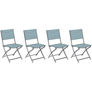 Hespéride Lot de 4 chaises jardin pliantes MODULA Vert jade   Graphite Acier, Texaline - Ancien prix : 111,96€ Hespéride