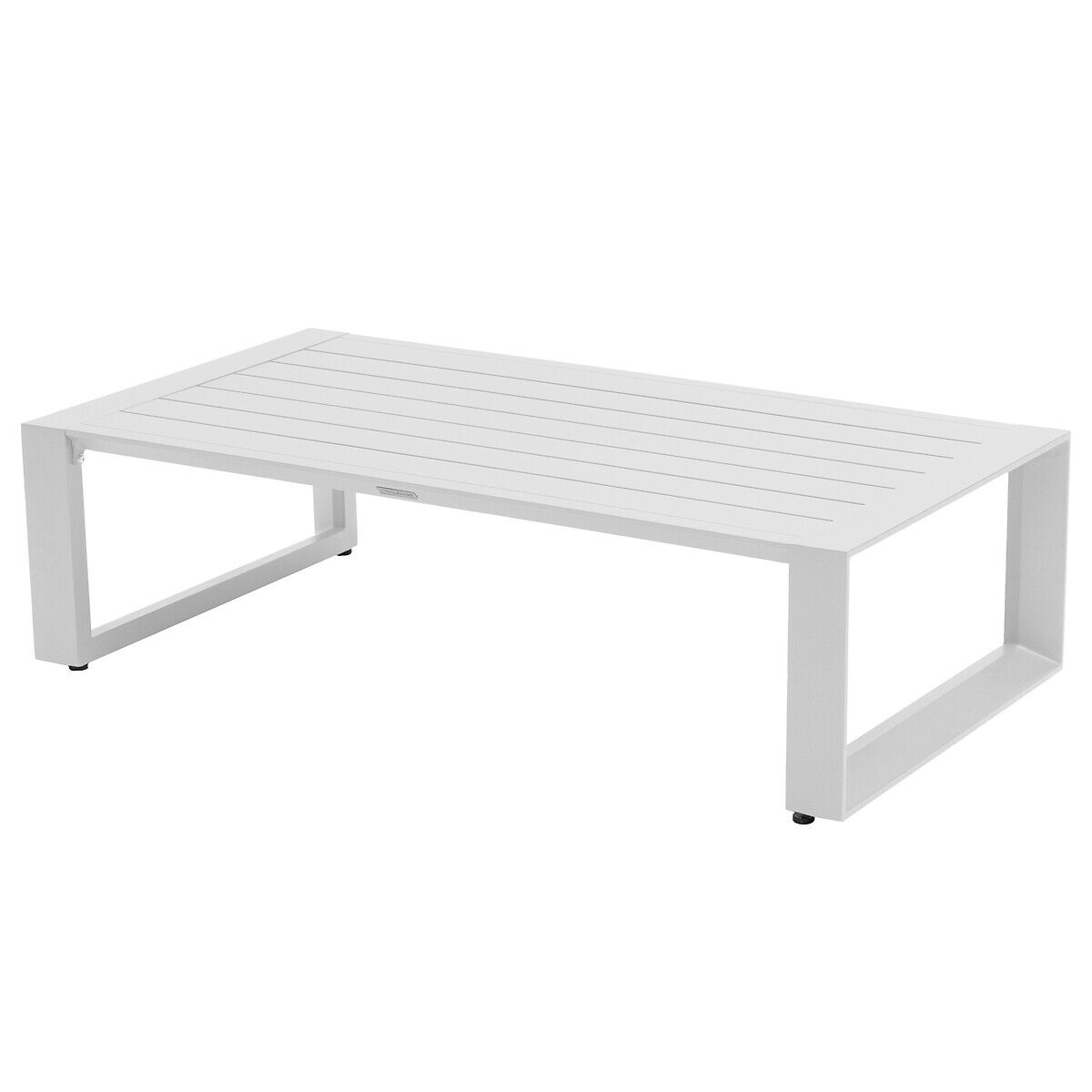 Hespéride Table basse de jardin rectangulaire Allure Gris minéral   Blanc 130 x 70 76 cm - Aluminium traité époxy - Publicité