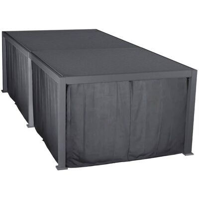 Kit de rideaux, moustiquaires et rails pour pergola bioclimatique EVORA Ardoise 6 x 3,6 m - 8 rails, rideaux Hespéride - Publicité Kit de rideaux, moustiquaires et rails pour pergola bioclimatique EVORA Ardoise 6 x 3,6 m - 8 rails, rideaux Hespéride - Publicité
