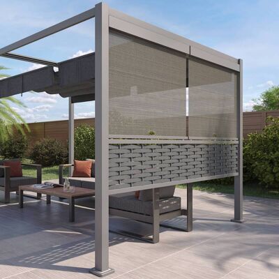 Kit de stores pour tonnelle ZALYA Graphite 4 x 3 m - 2 + demi-panneaux décoratifs Hespéride - Publicité Kit de stores pour tonnelle ZALYA Graphite 4 x 3 m - 2 + demi-panneaux décoratifs Hespéride - Publicité