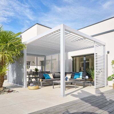 Pergola bioclimatique électrique EVORA Hespéride - 6x3,6 m Blanc - Publicité Pergola bioclimatique électrique EVORA Hespéride - 6x3,6 m Blanc - Publicité