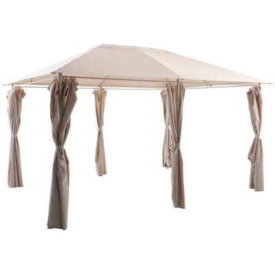 Toile de tonnelle SANTORINI Beige Lin Pour 4 x 3 m - Acier, Polyester Hespéride - Publicité Toile de tonnelle SANTORINI Beige Lin Pour 4 x 3 m - Acier, Polyester Hespéride - Publicité