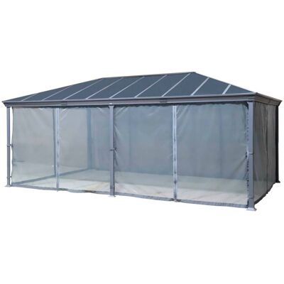 Moustiquaire pour pergola autoportante BELIZE Gris ardoise 6 x 3,6 m - L.360 H.600 cm Polyester Hespéride - Publicité Moustiquaire pour pergola autoportante BELIZE Gris ardoise 6 x 3,6 m - L.360 H.600 cm Polyester Hespéride - Publicité