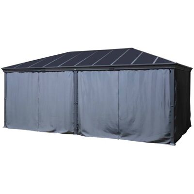 Rideaux pour pergola BELIZE Gris Ardoise 6 x 3 m - L. 600 H. 360 cm Polyester Hespéride - Publicité Rideaux pour pergola BELIZE Gris Ardoise 6 x 3 m - L. 600 H. 360 cm Polyester Hespéride - Publicité
