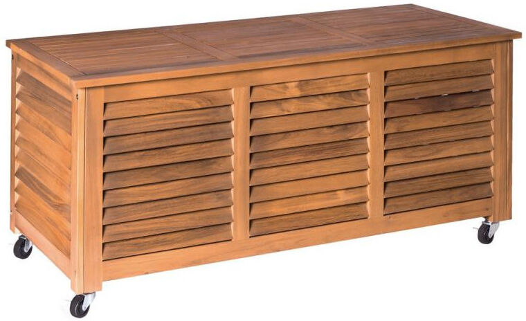 Tousmesmeubles Coffre d'extérieur en Bois d'acacia - OLUVELI - L 133 x l 58 x H 58 Tousmesmeubles Coffre d'extérieur en Bois d'acacia - OLUVELI - L 133 x l 58 x H 58