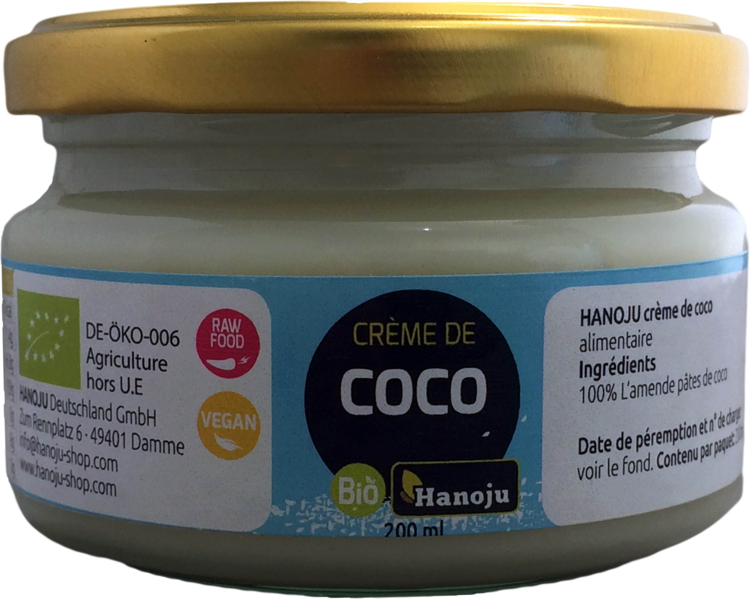 Hanoju Crème de Noix de Coco Biologique - 900 g Hanoju Crème de Noix de Coco Biologique - 900 g