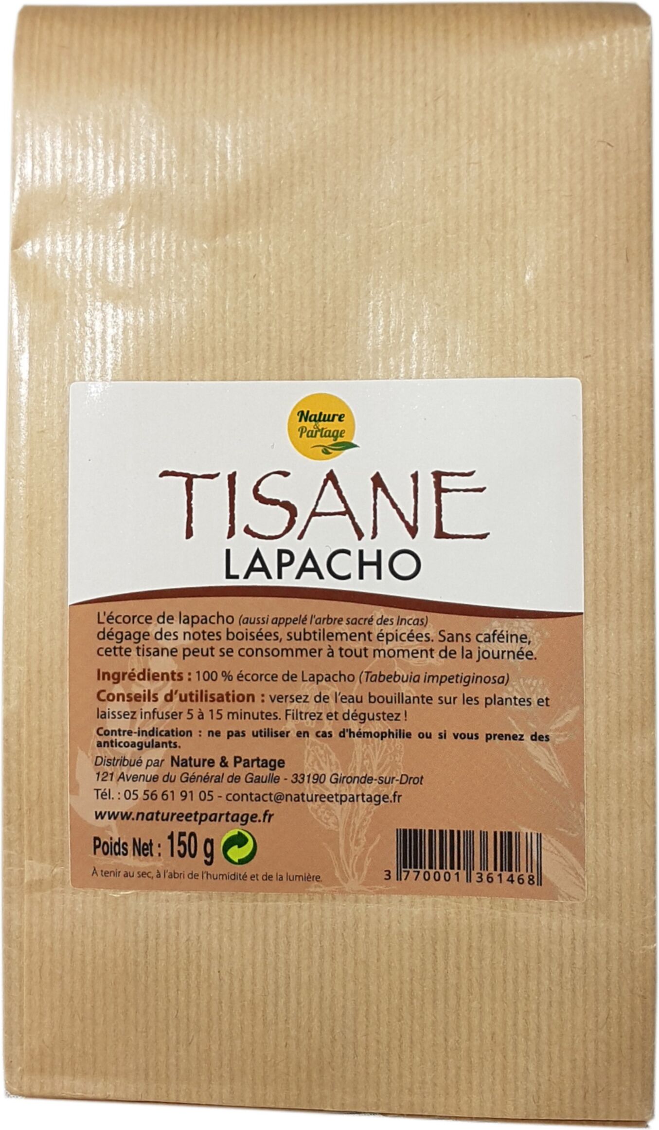 Nature Et Partage Tisane Lapacho - 150 g Nature Et Partage Tisane Lapacho - 150 g