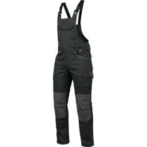 Salopette de travail Stretch anthracite confortable Parmi les tenues professionnelles préférées des ouvriers et des artisans, la salopette de travail fait partie des vêtements indémodables. Elle sait associer à la fois un grand confort et une aisance de mouvement agréable pour travailler en toute liberté. Ce modèle possède 8 poches pour vous aider à garder toute votre panoplie à portée de main. Vous trouverez les 2 poches stylo, la poche poitrine et la poche mètre particulièrement pratiques. Le tissu innovant est à la fois confortable et vraiment résistant, avec une composition à 72% de coton, à 25% de polyester et à 3% d'élasthanne. La ceinture réglable et les bretelles élastiquées contribuent à la qualité de cette salopette de travail anthracite que vous porterez sans contraintes grâce à son excellente tenue au corps. Stretch X : résistance et protection Les triples coutures limitent les risques d'accrocs et de déchirures. Les poches à genouillères répondent à la norme EN 14404, vous pourrez donc glisser des protections pour éviter de vous blesser ou de conserver longtemps une position inconfortable et finalement douloureuse quand vous devrez vous agenouiller pour travailler. Cette salopette dispose par ailleurs d'une boucle pour accrocher votre porte-badge et d'inserts rétroréfléchissants. image