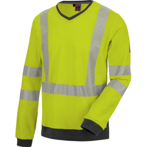 Tee shirt de travail manches longues haute visibilite jaune fluo Wuerth MODYF Jaune S