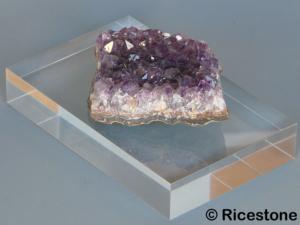 Ricestone 8l) Socle verre acrylique transparent, présentoir 12x7x2 cm