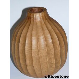 Ricestone 8c) Buste bois ligné Vase déco-vitrine, H= 15 cm.