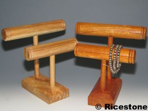 Ricestone 8b) Support pour bracelet, Jonc en Bois deux étages.