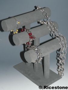 Ricestone 5h) Porte-bijoux à 3 étages bracelet, Support jonc en feutrine.
