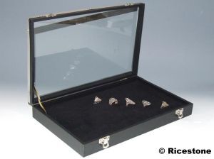 Ricestone 5b) Présentoir - Coffret luxe pour 70 bagues, 21x33 cm.