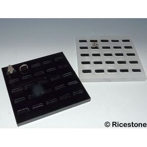 Ricestone 9c) Plateau acrylique 25 bagues.