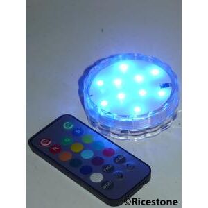 Ricestone 1b) Socle presentoir lumineux, multicolore avec telecommande.