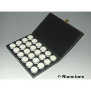 Ricestone 1a) Coffret pierres taillees, 24 boites rondes plastique