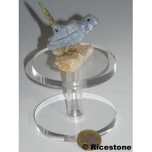 Ricestone 00) Support plateau Ø 8 cm Acrylique volume vitrine.