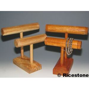 Ricestone 8b) Support pour bracelet, Jonc en Bois deux etages.