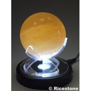 Ricestone 1f) Socle presentoir, lumiere puissante blanche + couleur.