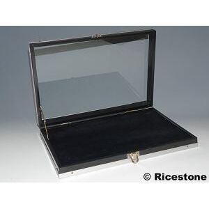 Ricestone 1c) Coffret 63 bagues, ecrin Bijoux; corps noir, 20x30 cm