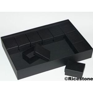 Ricestone 5a) Flat carton 27x39x8 cm AVEC boites pour minéraux