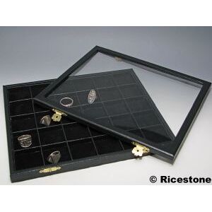Ricestone 9a) Coffret vitré escamotable 30x boîtes gemme 4x4.