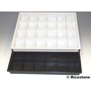 Ricestone 1c) Plateaux tout plastique avec 24 compartiments