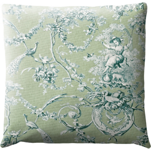 Stores-et-Rideaux.com Coussin Toile de Jouy Vert