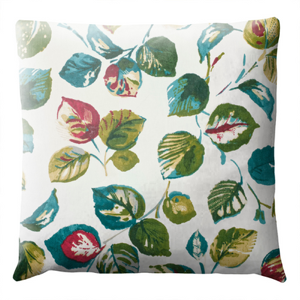 Stores-et-Rideaux.com Coussin Fleurs - Feuilles Bleu