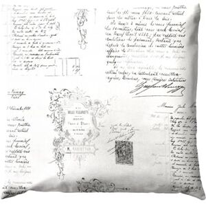 Stores-et-Rideaux.com Coussin Lin Manuscrit blanc