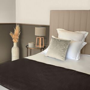 Stores-et-Rideaux.com Chemin de lit Aspect Flanelle Chocolat