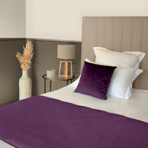 Stores-et-Rideaux.com Chemin de Lit Prune-Violet