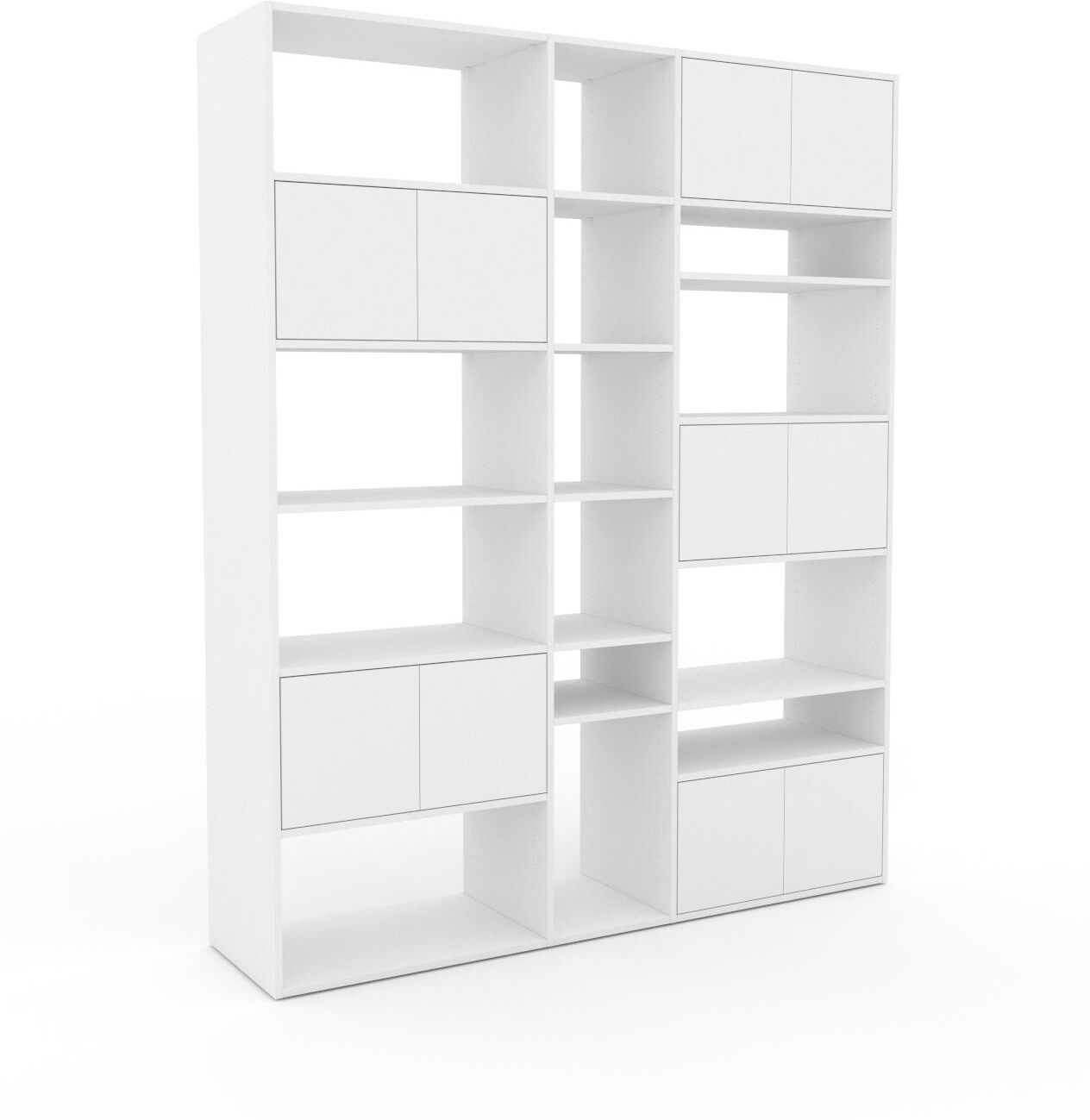 MYCS Bibliothèque - Blanc, pièce de caractère, rangements raffiné, avec porte Blanc - 190 x 233 x 47 cm, configurable